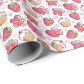 romantisch voedselpatroon cadeaupapier (Rol Hoek)