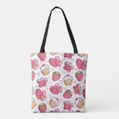 romantisch voedselpatroon tote bag (Achterkant)