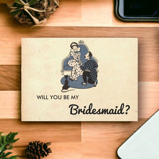 -Romantisch voorstel Couple Bridesmaid Card Kaart