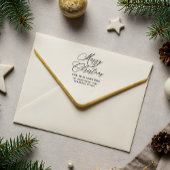 Romantisch vrolijk kerstscript retouradres rubberstempel