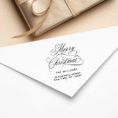 Romantisch vrolijk kerstscript retouradres 	rubberstempel
