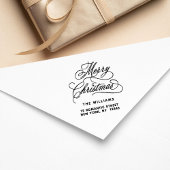 Romantisch vrolijk kerstscript retouradres  zelfinktende stempel
