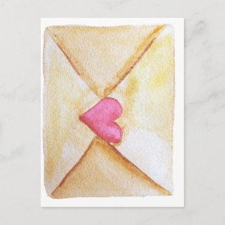 Romantisch watercolor hart briefkaart