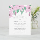 Romantisch Watercolor Roze Clematis Bloemendesign Kaart (Staand voorkant)