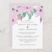 Romantisch Watercolor Roze Clematis Bloemendesign Kaart (Voorkant / Achterkant)