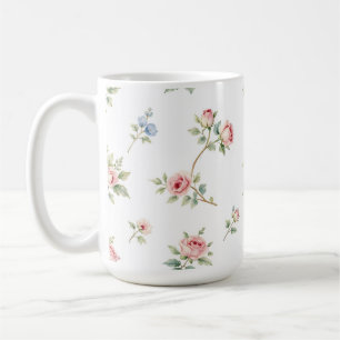 Romantisch waterverf rozenpatroon koffiemok