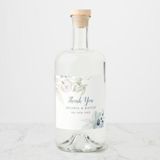 Romantisch Winter Thema Bruiloft Dank u Stickers (Voorkant)