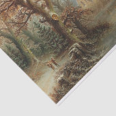 Romantisch winterlandschap met schaatsers tissuepapier (Detail)