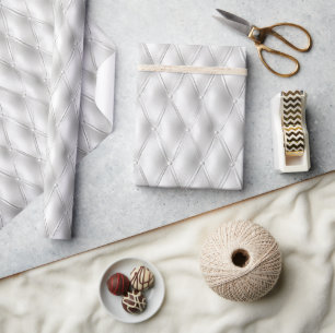 Romantisch wit kunstleer cadeaupapier