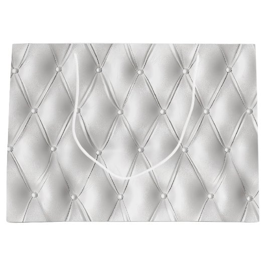 Romantisch wit kunstleer groot cadeauzakje (Voorkant)