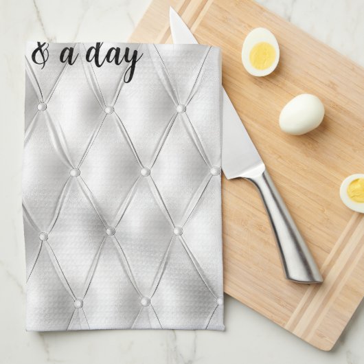 Romantisch wit kunstleer theedoek (Quarter Fold)