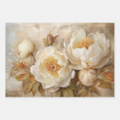 ROMANTISCH  WIT PEONY DECORATIEF PAPIER INPAKPAPIER VEL (Voorkant 2)