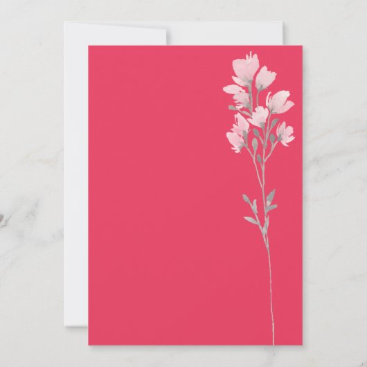 Romantisch Wit Roze Bloemen Moslim Bruiloft Kaart (Achterkant)