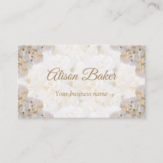 Romantisch wit rozen visitekaartje (Voorkant)