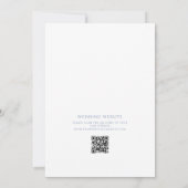 Romantisch Zacht Blauw Bloemen Huwelijk QR Code Save The Date (Achterkant)