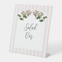 Romantisch Zacht Roze Bruiloft Salade Bar Reclamebord Met Voetstuk