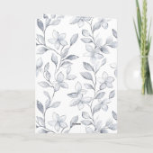 Romantisch Zilver Wit Bloemen Huwelijk Kaart (Achterkant)