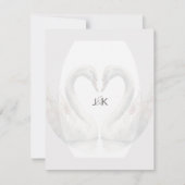 Romantisch Zwaan Paar Monogram Flat Note Kaart Notitiekaartje (Voorkant)