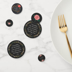 Romantisch zwart en roze Romeo en Julia Confetti