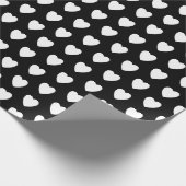 Romantisch Zwart en Wit Liefde Hart Cadeaupapier (Hoek)
