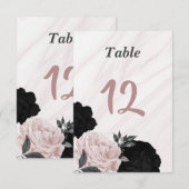 Romantisch zwart-roze bloemetnummer kaart (Voorkant / Achterkant)