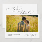 Romantisch Zwarte Script,, Trouwen met Elopement Kaart (Voorkant / Achterkant)