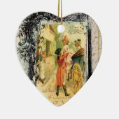 Romantische 18e eeuw kerstmis keramisch ornament (Rechts)