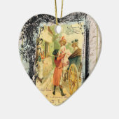 Romantische 18e eeuw kerstmis keramisch ornament (Links)