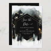 Romantische aangepaste betoverde bos bruiloft save the date (Voorkant / Achterkant)