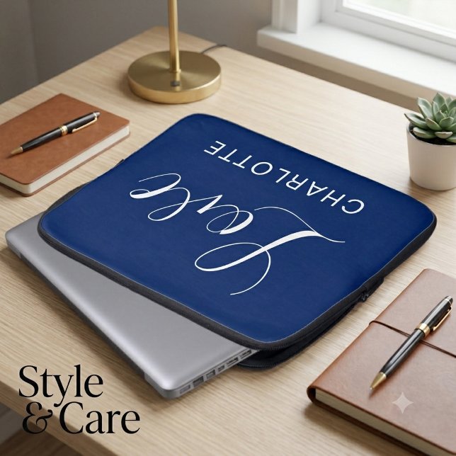 Romantische aangepaste script liefdessymbool lapto laptop sleeve (Romantic Custom Script Love Symbol Laptop Sleeve)