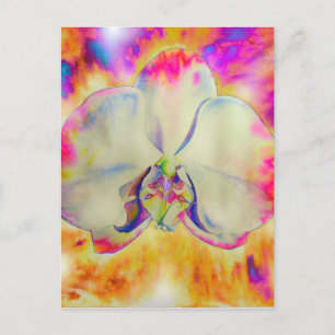 Romantische abstracte orchidee waterverf schilderi briefkaart