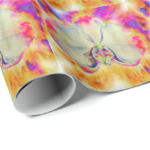 Romantische abstracte orchidee waterverf schilderi cadeaupapier (Rol Hoek)