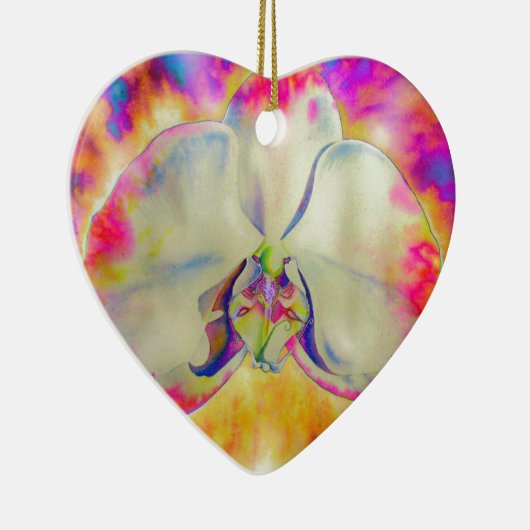 Romantische abstracte orchidee waterverf schilderi keramisch ornament (Rechts)