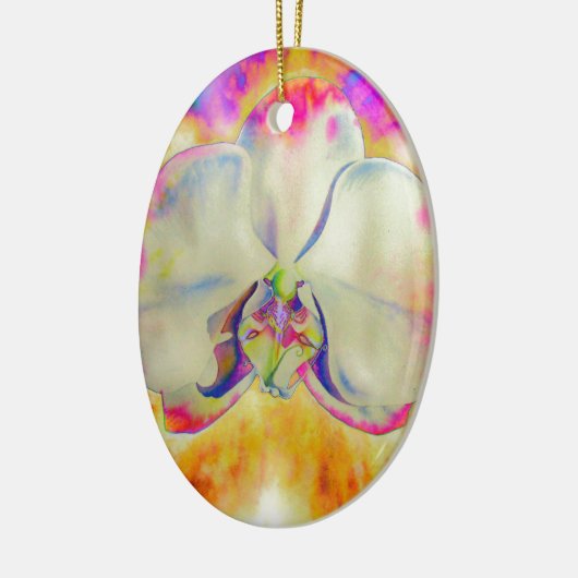 Romantische abstracte orchidee waterverf schilderi keramisch ornament (Links)