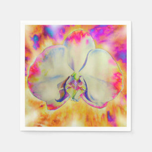 Romantische abstracte orchidee waterverf schilderi servet
