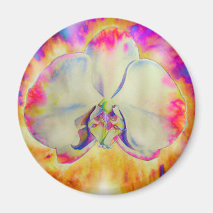 Romantische abstracte orchidee waterverfschilderin magneet