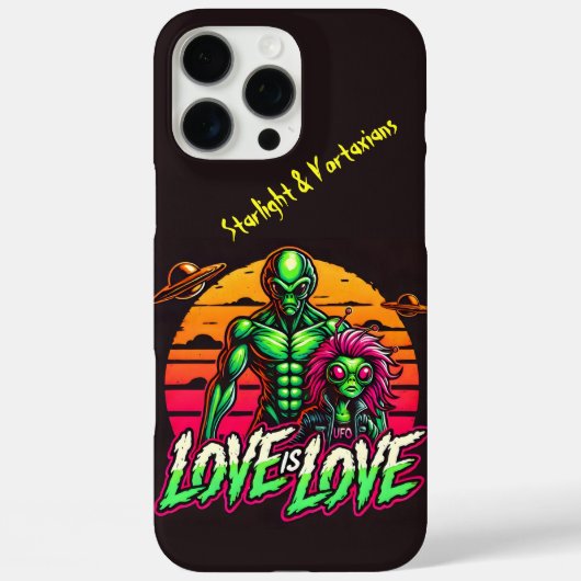 Romantische aliens onder kosmische zonsondergang Case-Mate iPhone case (Achterkant)