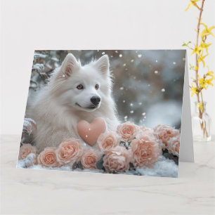 Romantische Amerikaanse Eskimo-hond Valentijnskaar Kaart