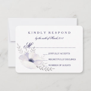 Romantische Anemones RSVP Kaartje