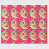 Romantische  Angel 2 met Cat Victoriaans Cadeaupapier (Vlak)