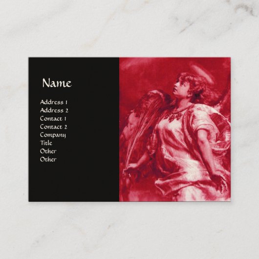 ROMANTISCHE ANGEL MET VERVANG IN PINK, FUCHSIA Bla Visitekaartje (Voorkant)