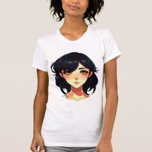 Romantische anime droom: blauwharige schoonheid t-shirt