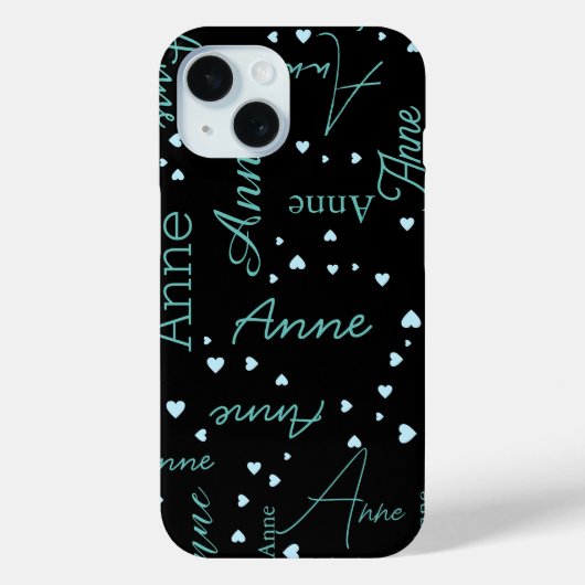 Romantische Anne (aangepaste naam) delicate blauwe Case-Mate iPhone Case (Achterkant)