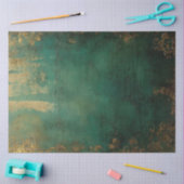 Romantische Antiek Emerald en Gold Design Series 1 Tissuepapier (Craft)