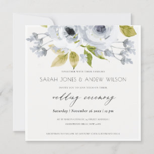 ROMANTISCHE AQUA BLUE WATERVERF FLORAAL VERLOVING KAART