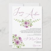 Romantische aquarel bloemen bruiloft kaart (Voorkant)