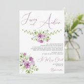 Romantische aquarel bloemen bruiloft kaart (Staand voorkant)