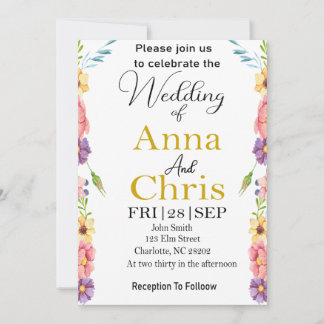 Romantische Aquarel Weide Trouwuitnodiging Save The Date