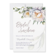 Romantische Aquarel Witte Pioen Bruidslunch
