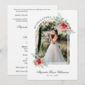 Romantische Arch Spaans Quinceañera Foto Floral Kaart (Voorkant / Achterkant)